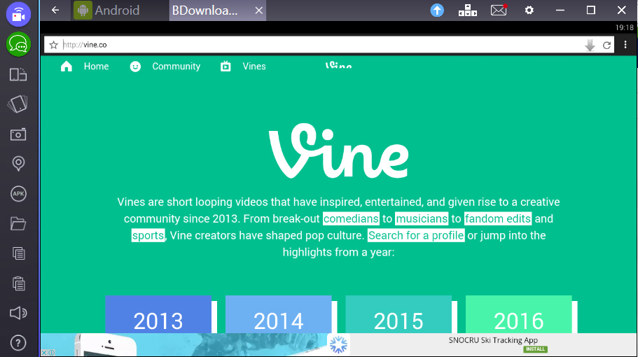 Application for download video from Vine