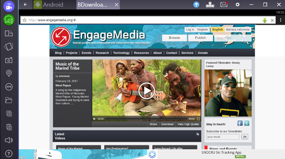Application for download video from Engagemedia