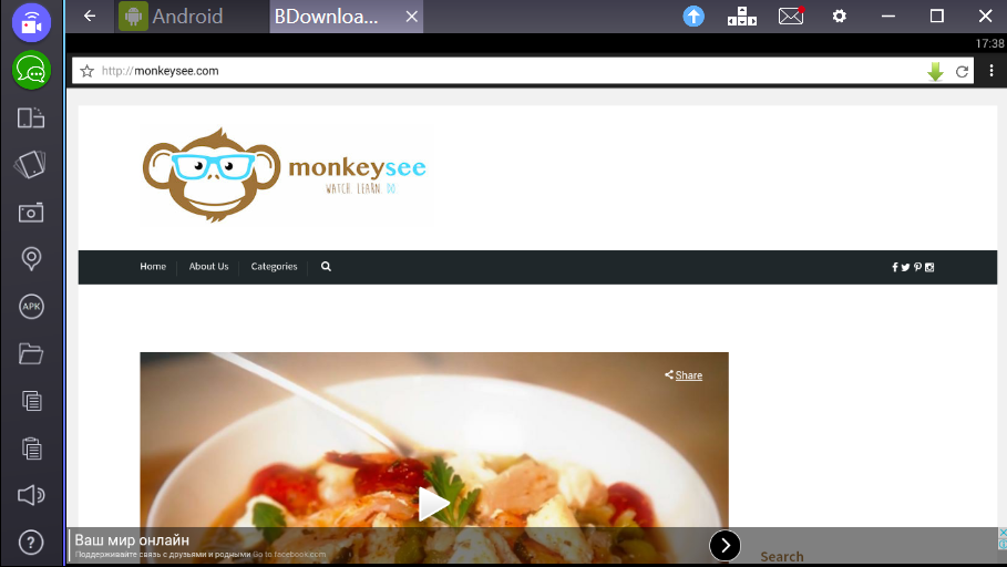 Application for download video from Monkeysee