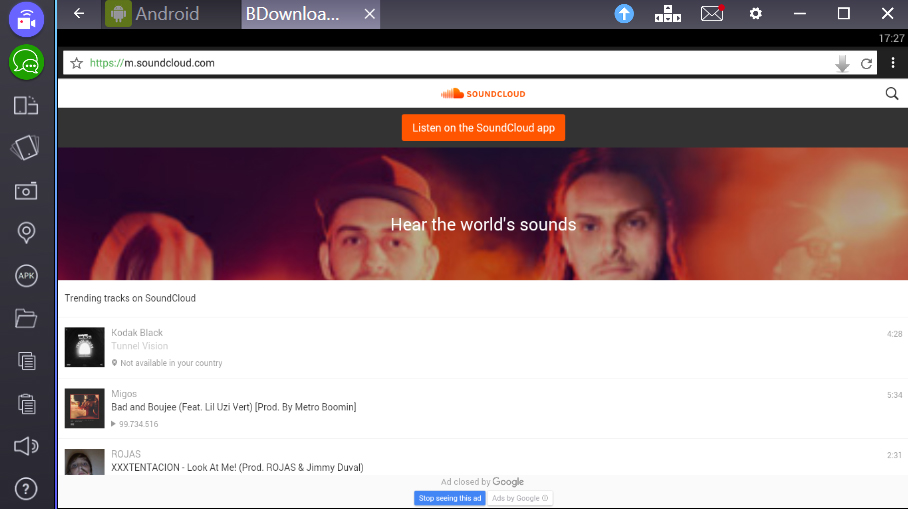 Application for download video from SoundCloud